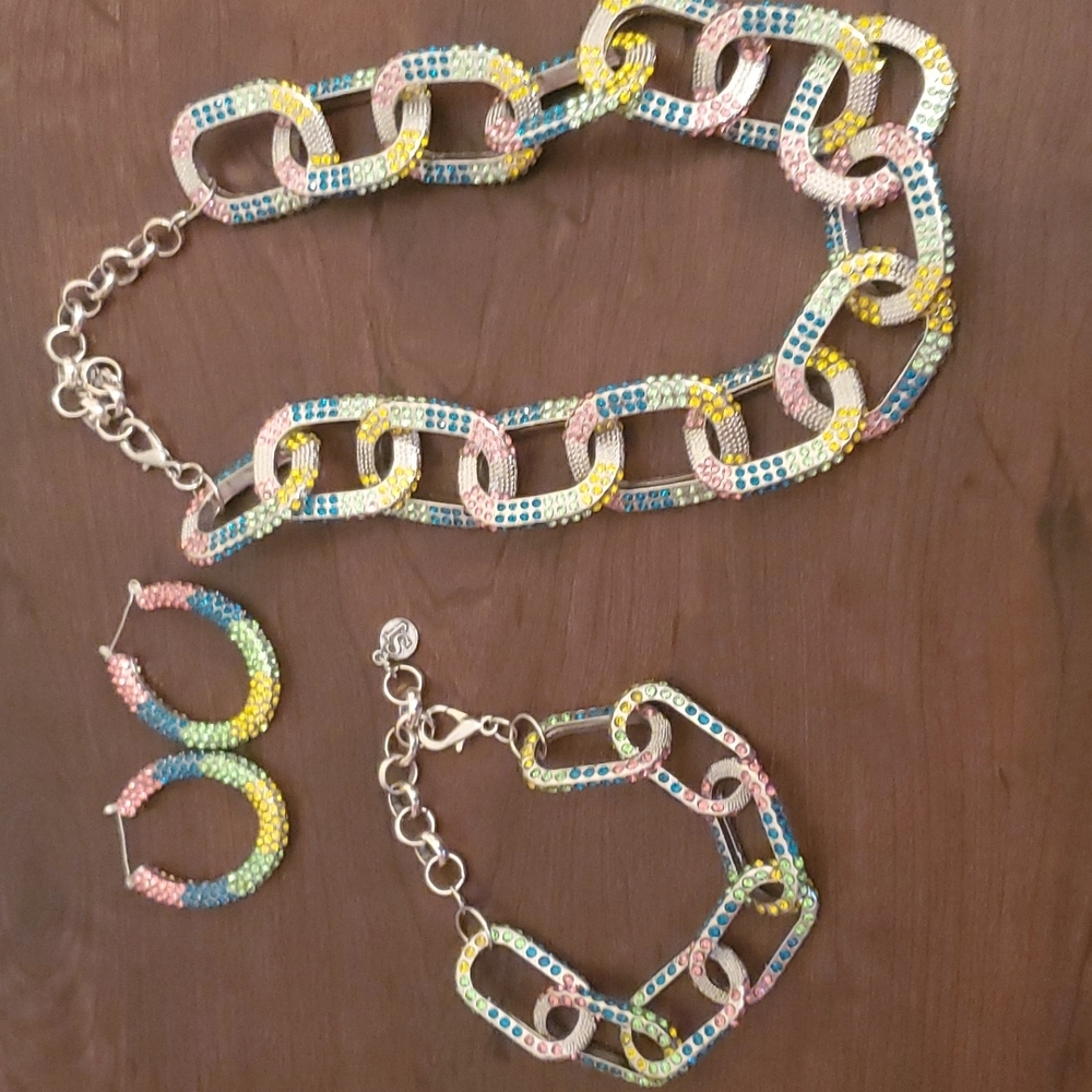 Sassy Jones Kerry Rainbow Set (Necklace, Bracelet, and Earrings)